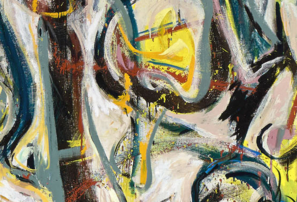 Detail of Jackson Pollock's &quot;Mural.&quot; (Courtesy University of Iowa Stanley Museum of Art/Peggy Guggenheim)