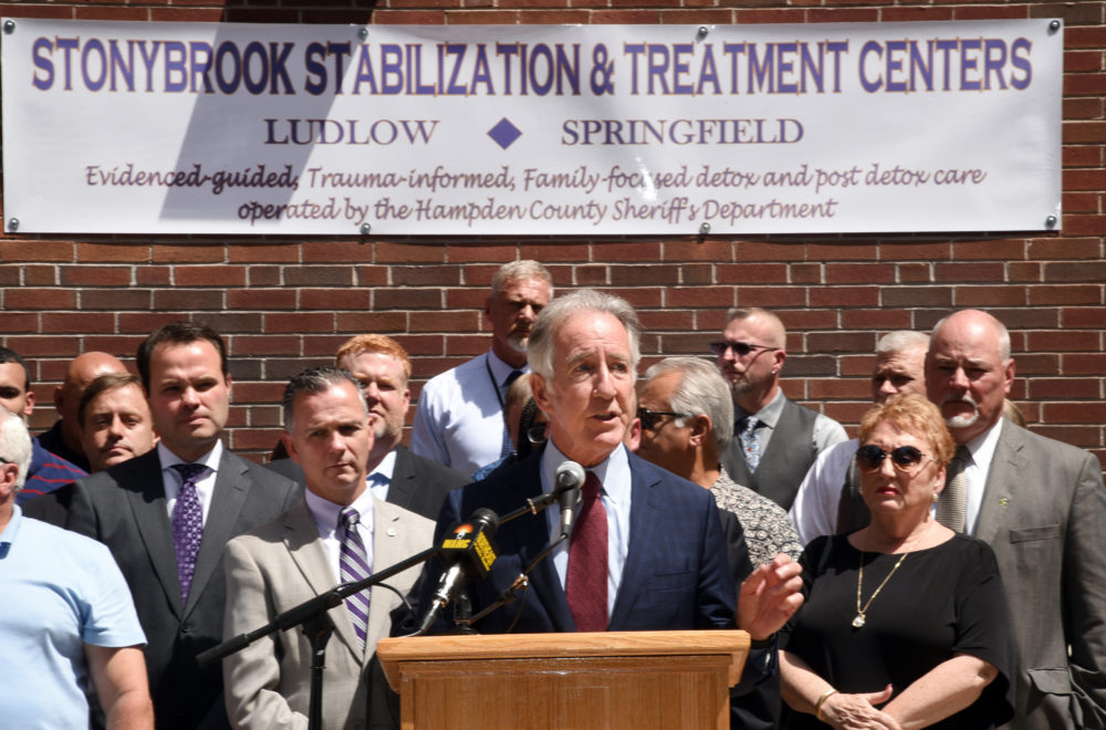 Congressman Neal speaks at an event held by Hampden County Sheriff Cocchi in Springfield, Mass. on Aug. 5. (Courtesy Hampden County Sheriff’s Department)