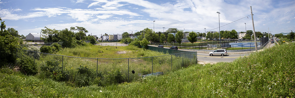 Many residents of East Boston oppose Eversource’s plan to build an electrical substation along Condor Street. (Jesse Costa/WBUR)