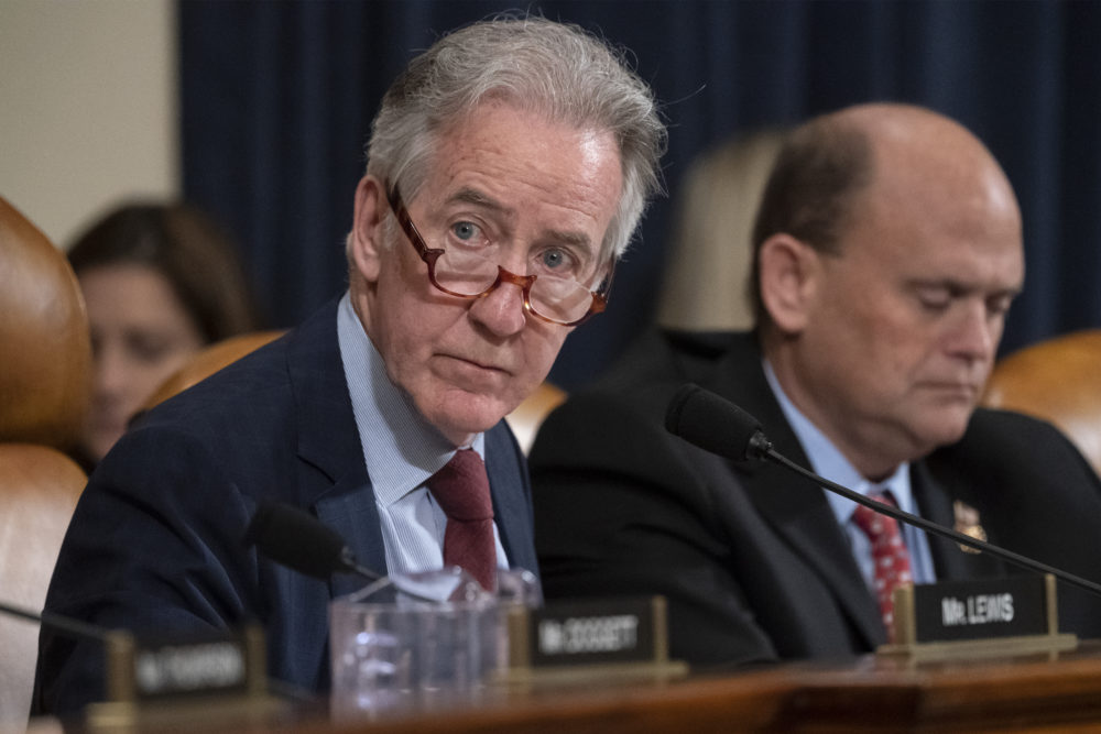 House Ways and Means Committee Chairman Richard Neal, left, is seen at a hearing on taxpayer noncompliance on Capitol Hill on May 9. (J. Scott Applewhite/AP)