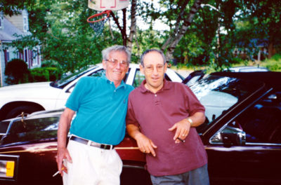 Sam Petrucci (left) and colleague John Filosi (right) smoking together (Courtesy Petrucci family)