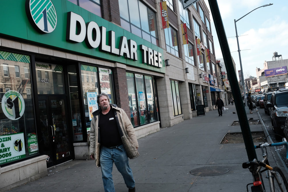 People walk by a Dollar Tree store on Dec. 11, 2018 in the Brooklyn borough of New York City. (Spencer Platt/Getty Images)