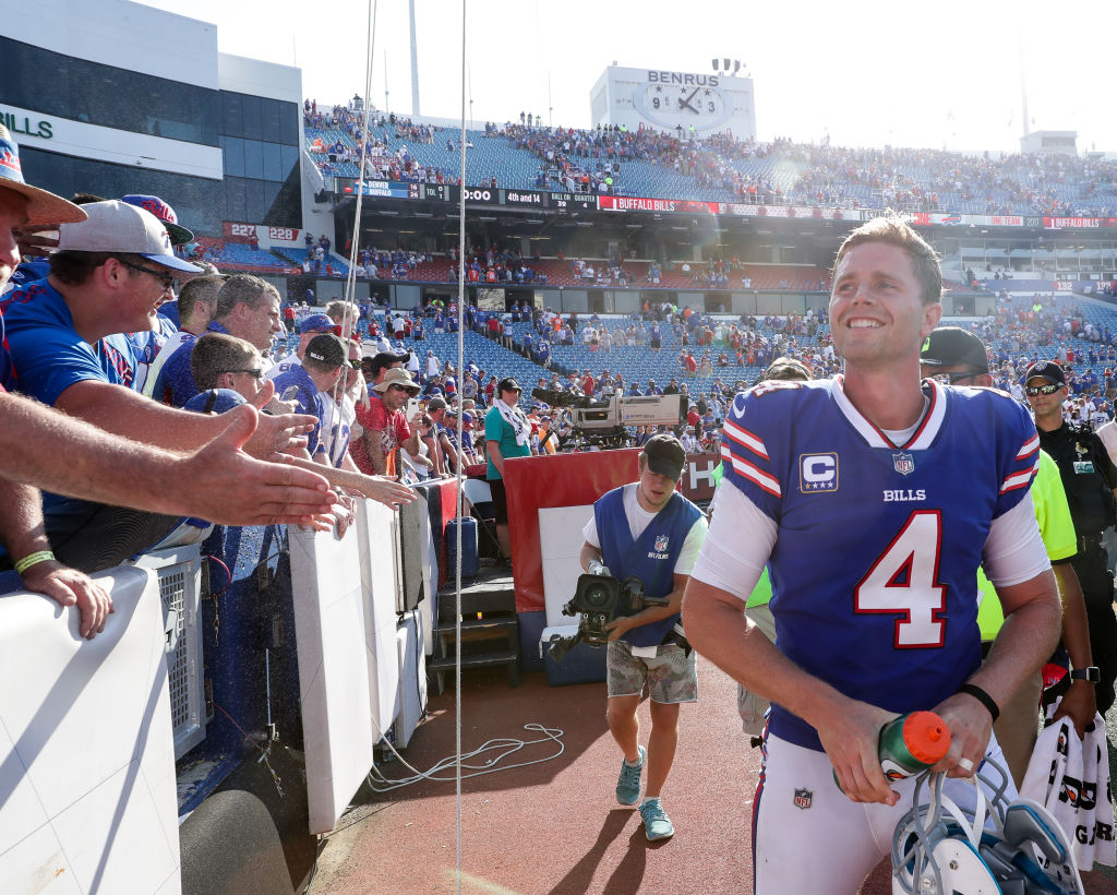 Bills kicker Stephen Hauscka's football career began at Middlebury College in Vermont. (Tom Szczerbowski/Getty Images)