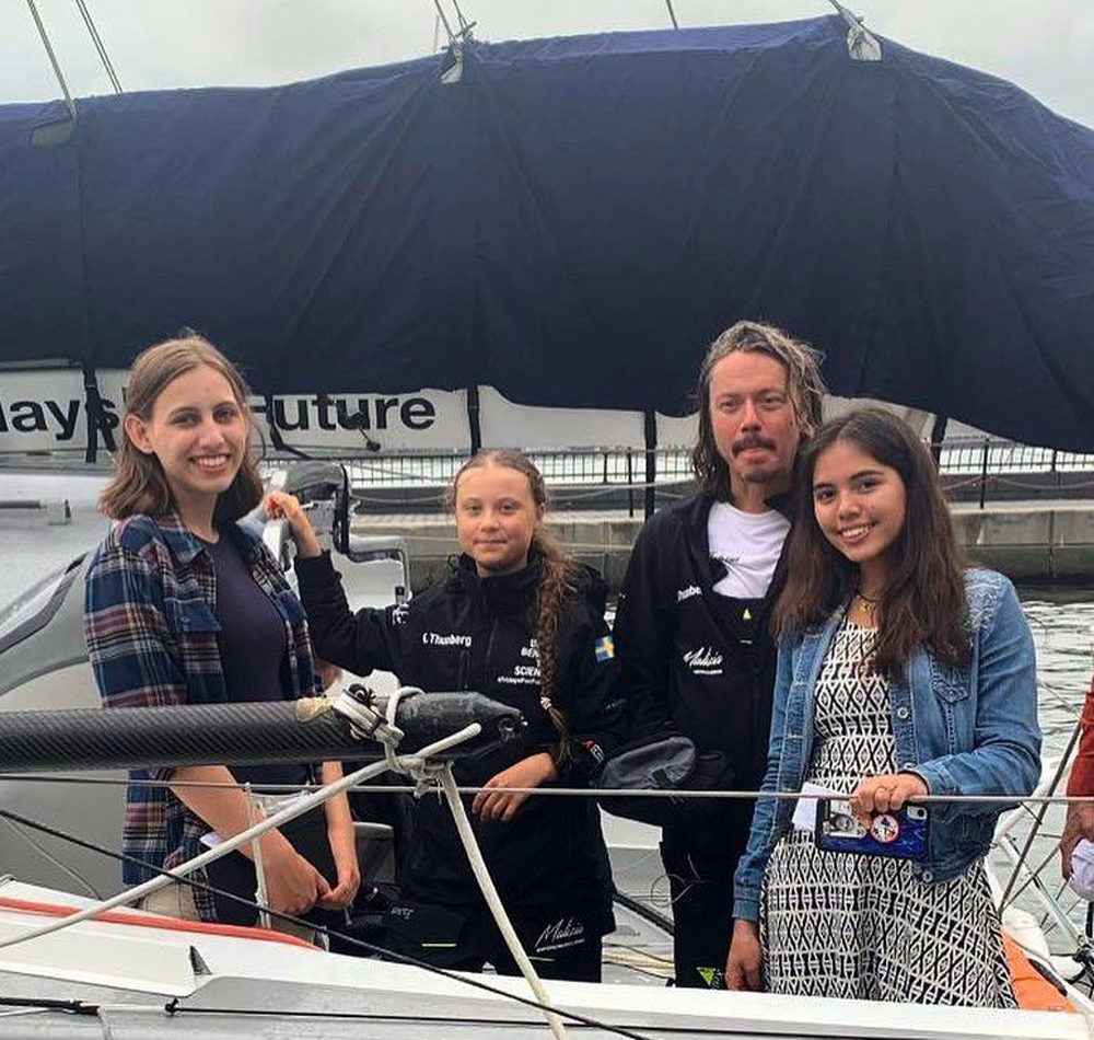 Alexandria Villaseñor (left), Greta Thunberg, Svante Thunberg and Xiye Bastida (Photo courtesy of Xiye Bastida)