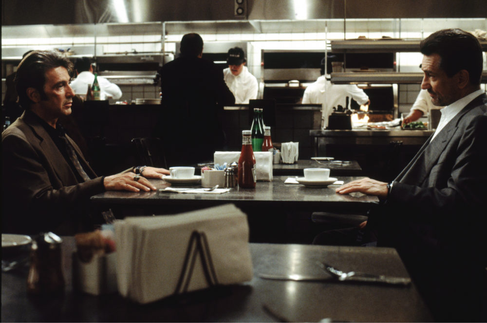 Al Pacino (left) as Lt. Vincent Hanna and Robert De Niro as Neil McCauley in Michael Mann's 1995 film &quot;Heat.&quot; (Courtesy Warner Brothers/Photofest)