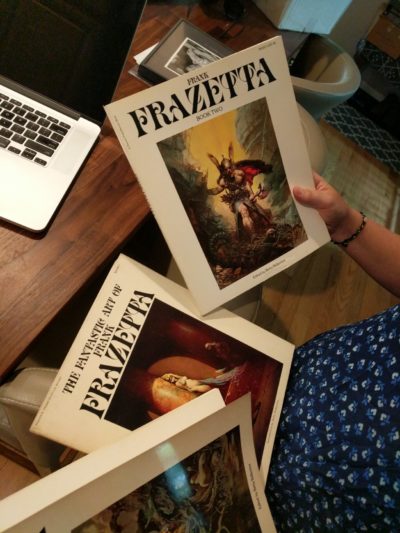 Legendary fantasy artist Frank Frazetta's books found in the Petrucci family home (Ben Brock Johnson/WBUR)