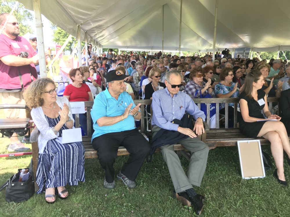 Hundreds of people came to celebrate the 75th anniversary of when refugees from Europe fled World War II to live in safety at Fort Ontario in Oswego. (Payne Horning/WRVO News)