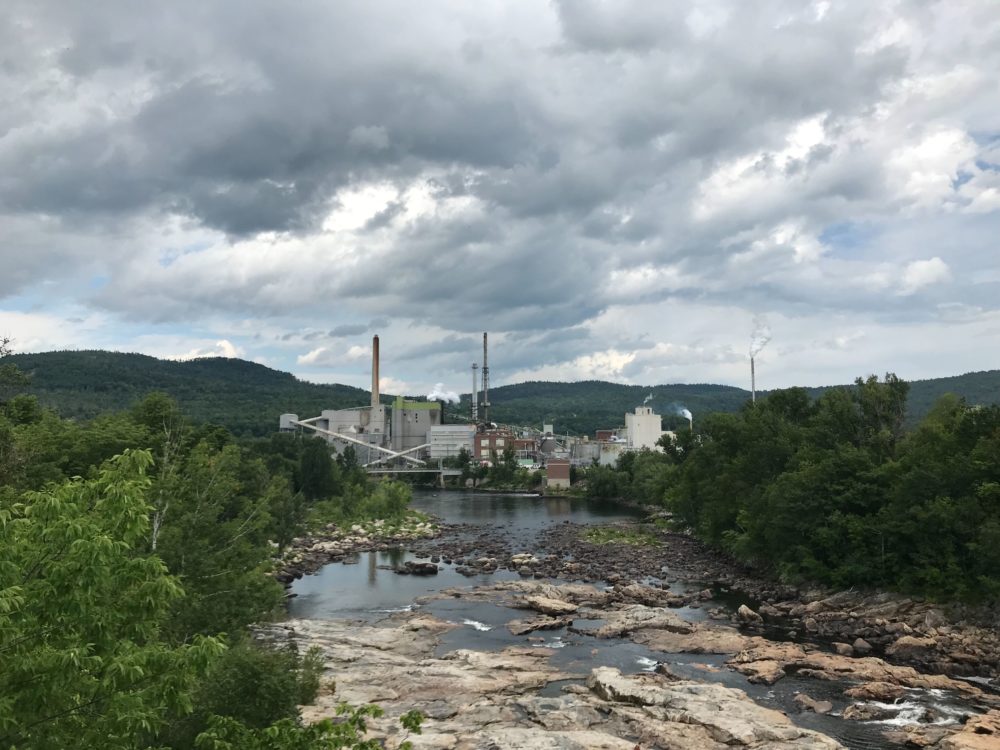 The paper mill in Rumford, Maine, employs more than 600 people. Local hospital administrators say the private health insurance plans those employees have are a key to the hospital’s financial well-being. (Peter O'Dowd/Here &amp; Now)