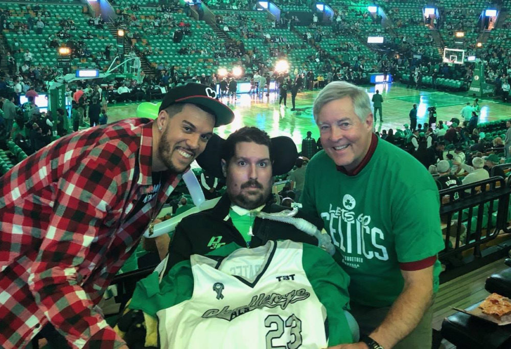 Sean Marshall with Pete Frates and Pete's father, John Frates. (Courtesy Sean Marshall)