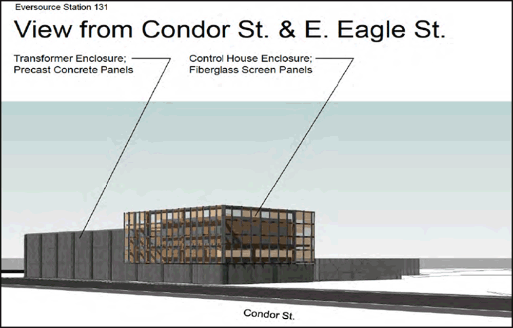 A rendering of the proposed substation (Courtesy of Eversource)