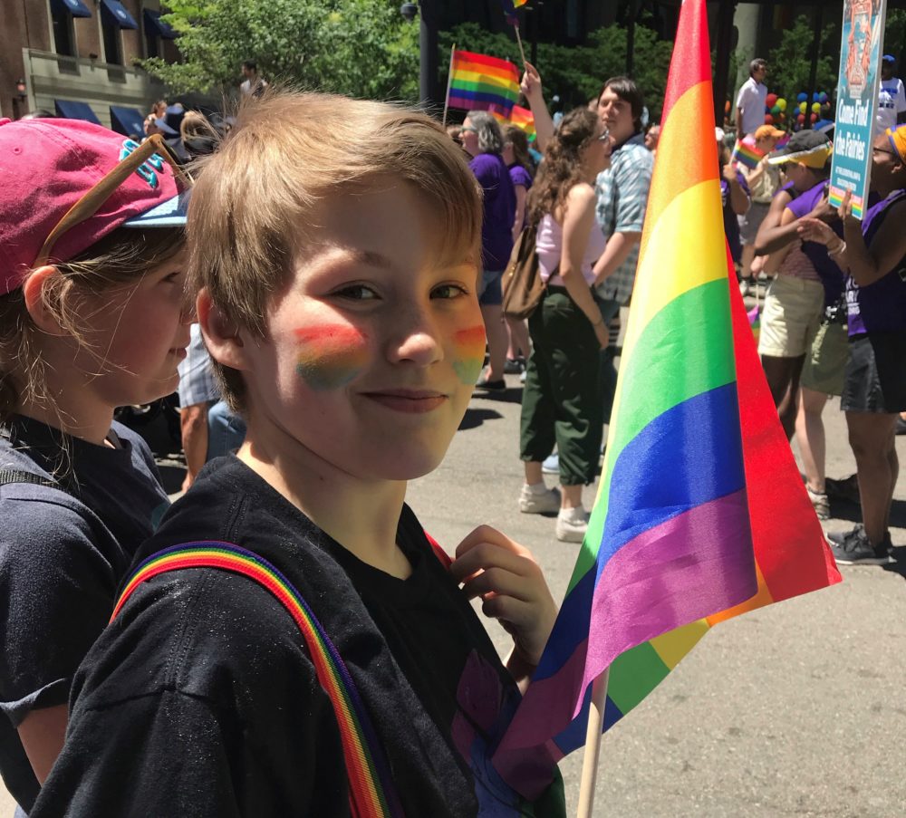 My 12-year-old, Elsa (pictured), is now using &quot;they&quot; pronouns, writes Jane Roper. So far, people have been very supportive. But many also add, with varying degrees of consternation, that they just have trouble with the fact that &quot;they&quot; is a plural. (Courtesy)
