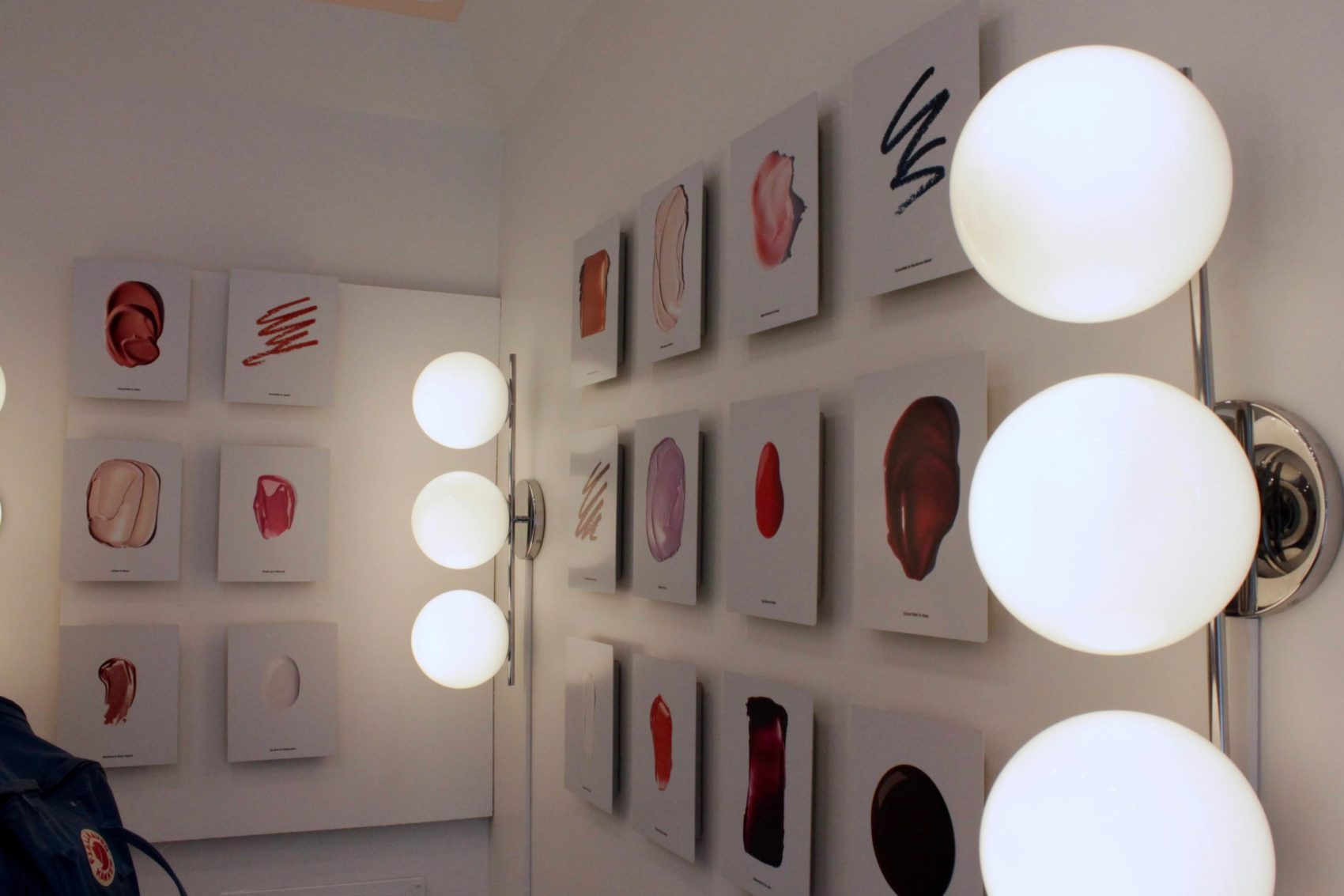 The interior of one of Glossier's makeup rooms. (Meghan B. Kelly/WBUR)