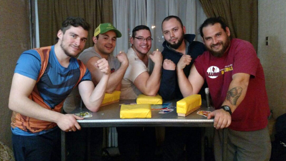 Tomas Silva (second from left) and his arm-wrestling partners. (Courtesy Tomás Silva)