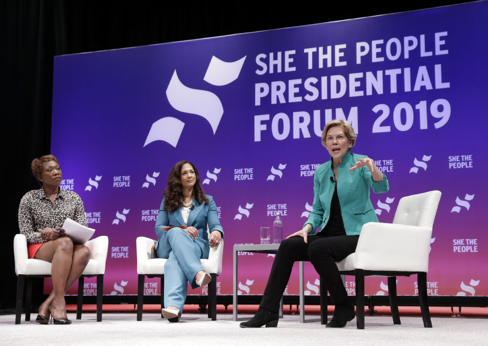Elizabeth Warren delivered well-received remarks during a forum for women of color held by She the People on April 24 in Houston. (Michael Wyke/AP)