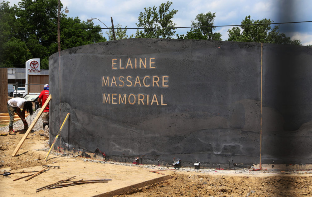 The Elaine Massacre Memorial is set to be unveiled in September and is being chaired by some descendants of the massacre's perpetrators and victims. (Noreen Nasir/AP)