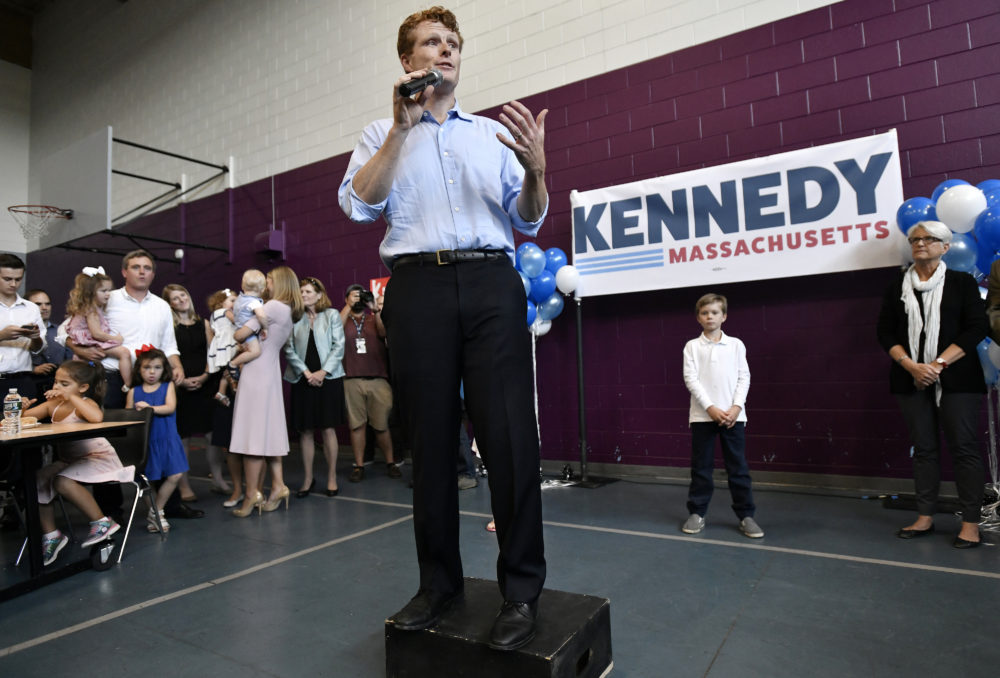 Democratic U.S. Rep. Joseph Kennedy III, D-Mass., announces his candidacy for the Senate on Saturday in Boston. (Josh Reynolds/AP)