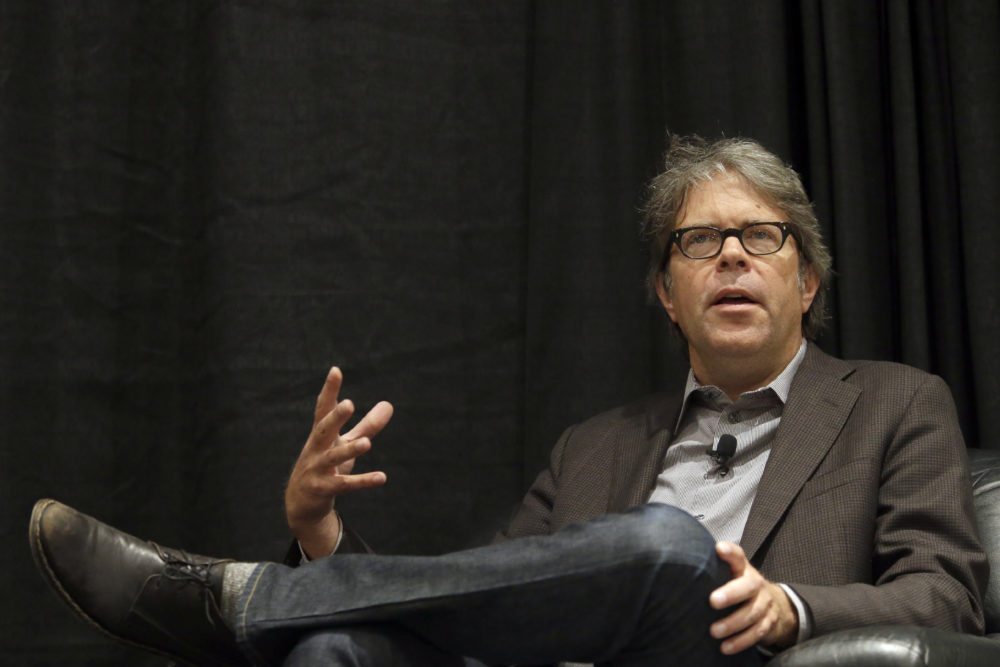 Author Jonathan Franzen gestures as he speaks at an event at BookExpo America, Wednesday, May 27, 2015, in New York. (Mary Altaffer/AP)