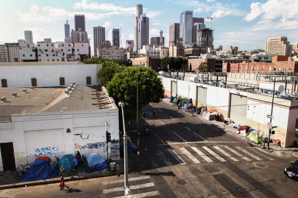 Skid Row in Los Angeles is home to thousands who either live on the streets or in shelters. (Mario Tama/Getty Images)