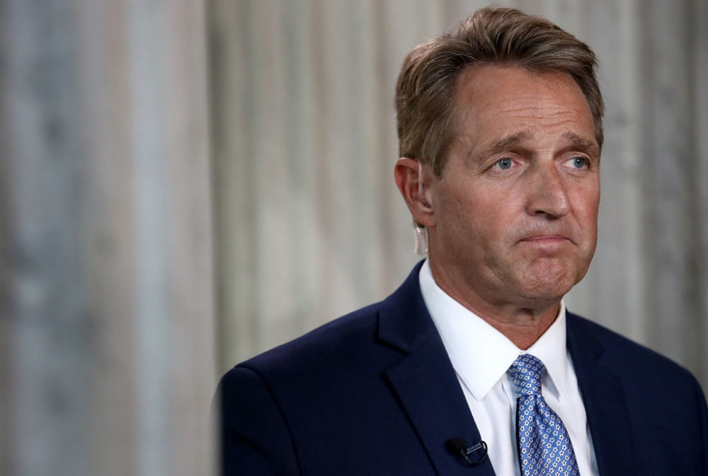 Former Sen. Jeff Flake talks to Here & Now about the impeachment inquiry into President Trump. (Win McNamee/Getty Images)