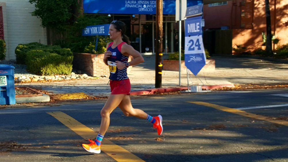 Hayley Sutter at Mile 24 of last year's California International Marathon. (Courtesy Hayley Sutter)