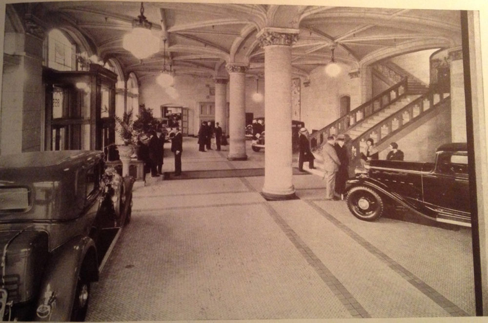  The Noyes Buick building showroom at 855 Commonwealth Avenue in the 1930's. Built in 1917, it is now is home to Boston University's College of Fine Arts. 