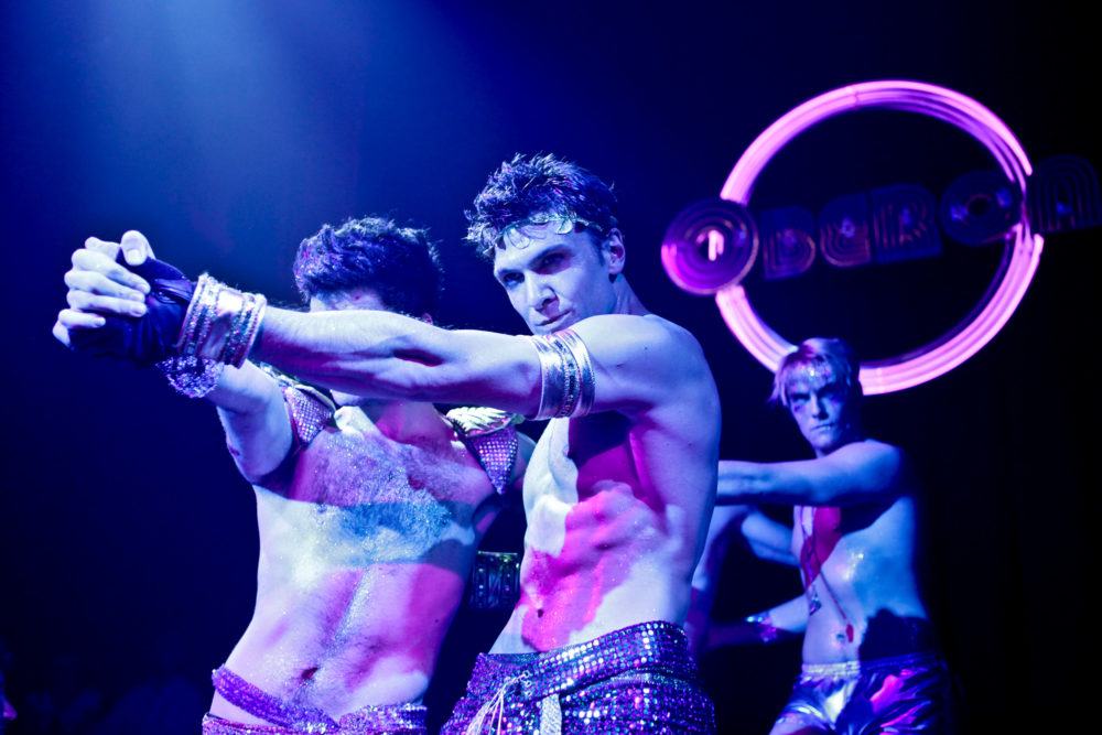 The fairies in &quot;The Donkey Show&quot; as played by Eric Johnson, Tom Fish and Mike Heslin. (Courtesy Marcus Stern/A.R.T.)