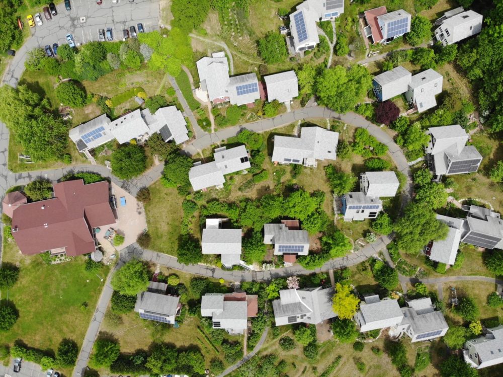 An aerial view of the author's cohousing community in central Massachusetts. (Courtesy)