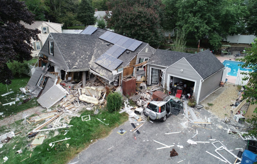 A view of the destruction following the September 2018 Merrimack Valley gas explosions (Courtesy of the NTSB)