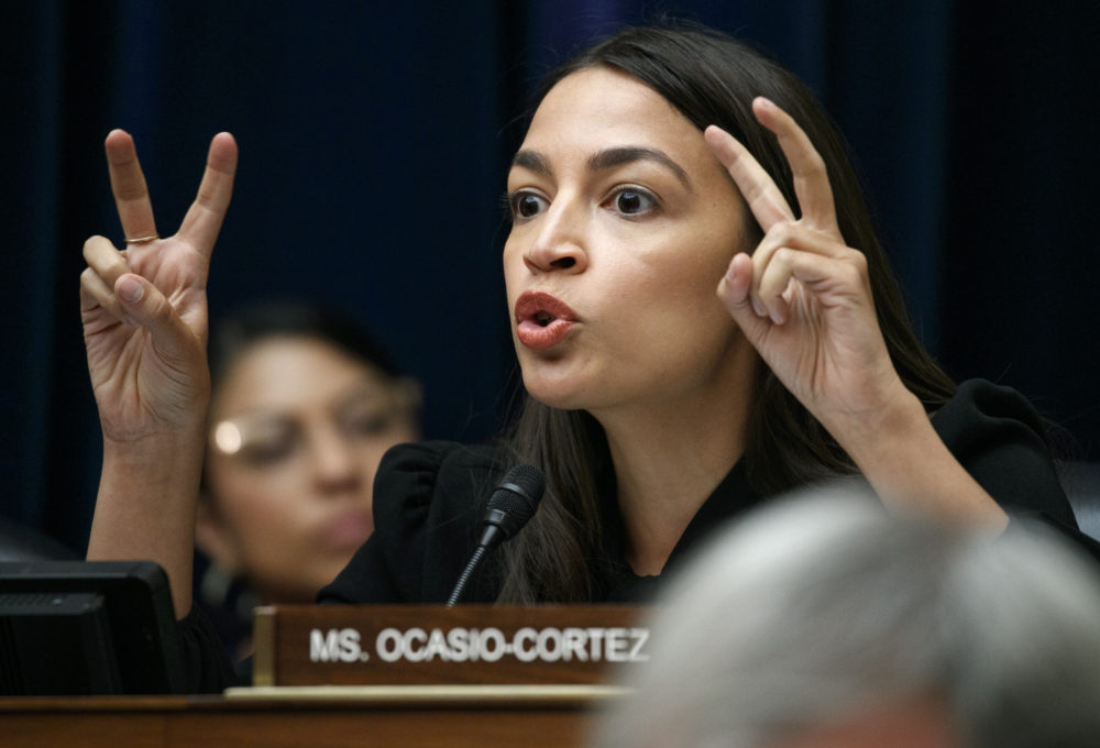 Rep. Alexandria Ocasio-Cortez, D-N.Y., asks a question during a House Oversight subcommittee hearing into the Trump administration's decision to stop considering the requests.(Jacquelyn Martin/AP)