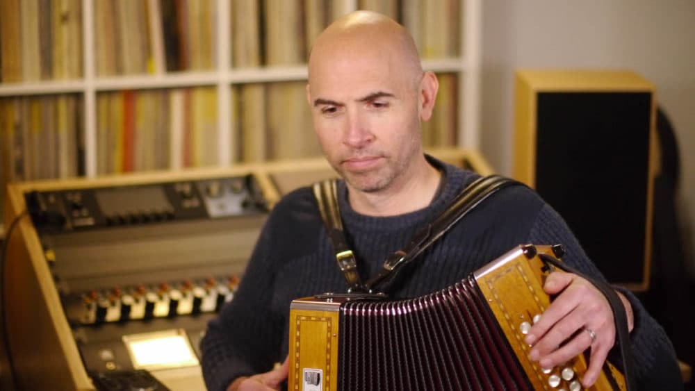 Eric Shimelonis plays the diatonic accordion. (Courtesy of Eric Shimelonis) 