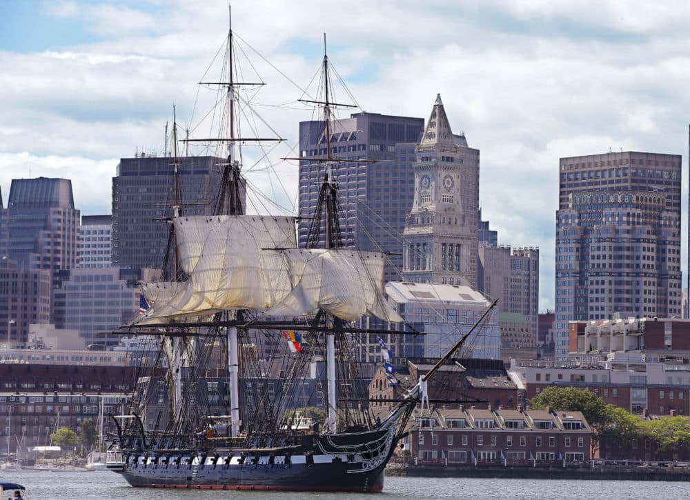 The ship is scheduled to go from Charlestown Navy Yard Friday morning to Fort Independence on Castle Island and fire a 21-gun salute. (Stephan Savoia/AP file photo)