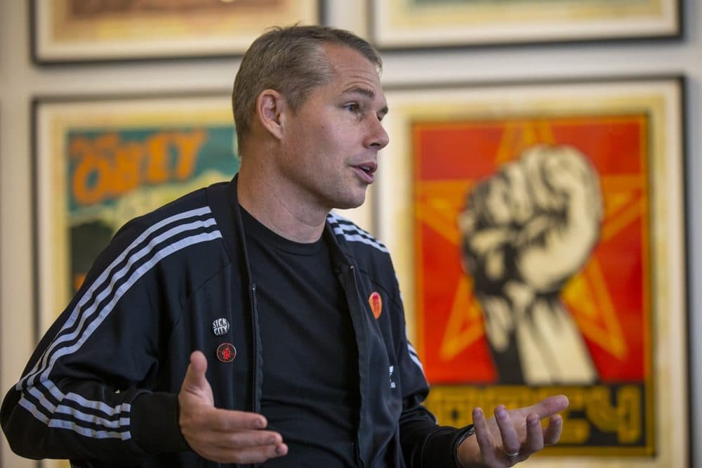 Shepard Fairey. (Jesse Costa/WBUR)