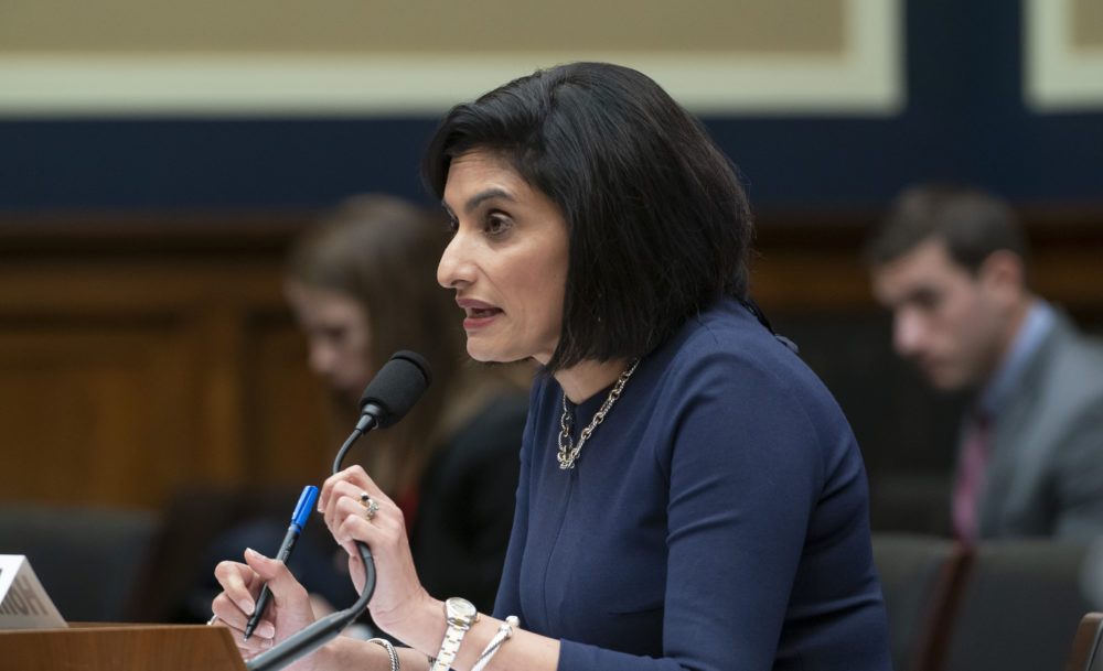 Centers for Medicare and Medicaid Services Administrator Seema Verma testifies before the House Commerce Subcommittee on Oversight and Investigations on Wednesday. (J. Scott Applewhite/AP)