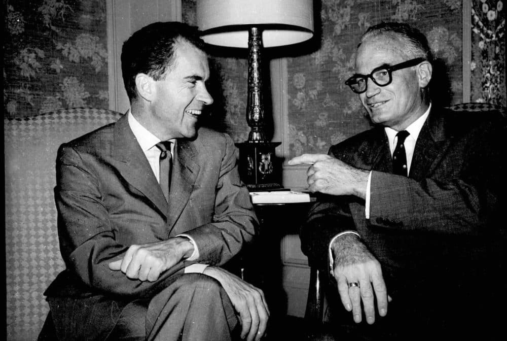 In this July 27, 1960 file photo, then Vice President Richard Nixon, left, is pictured with Sen. Barry Goldwater of Arizona. (AP)