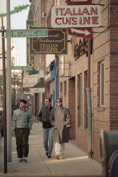 Pedestrians make their way along Hanover Street in the historic North End section of Boston in January 1989. (Peter Southwick/AP)