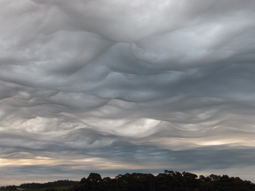 Asperitas clouds spotted over Burnie, Tasmania, Australia by Gary McArthur and published in A Cloud A Day from the Cloud Appreciation Society. (Gary McArthur)