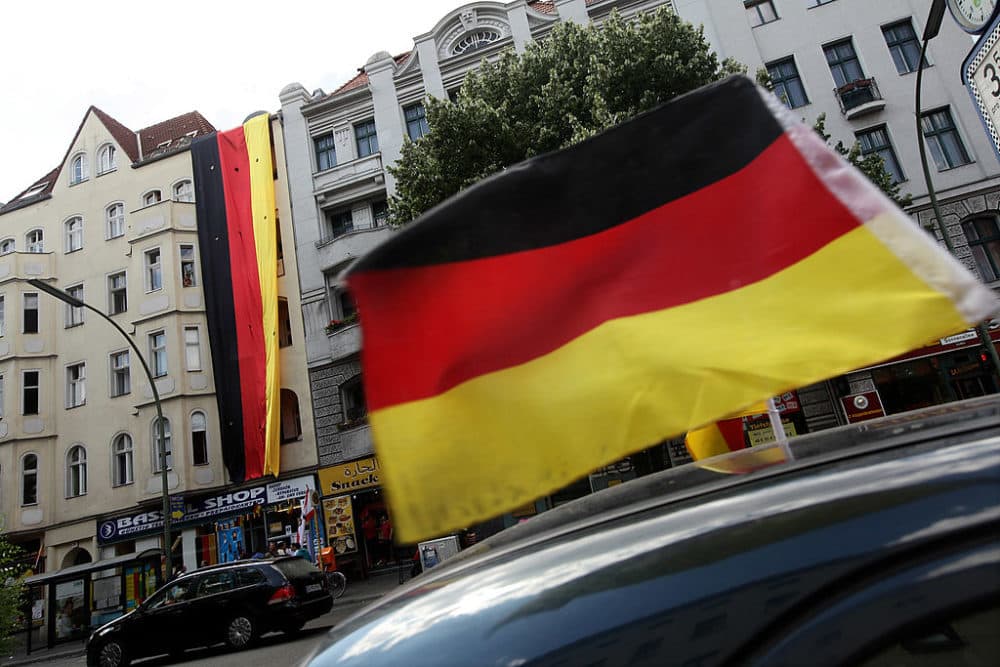 A car decorated with a German flag in Berlin, Germany. (Sean Gallup/Getty Images)