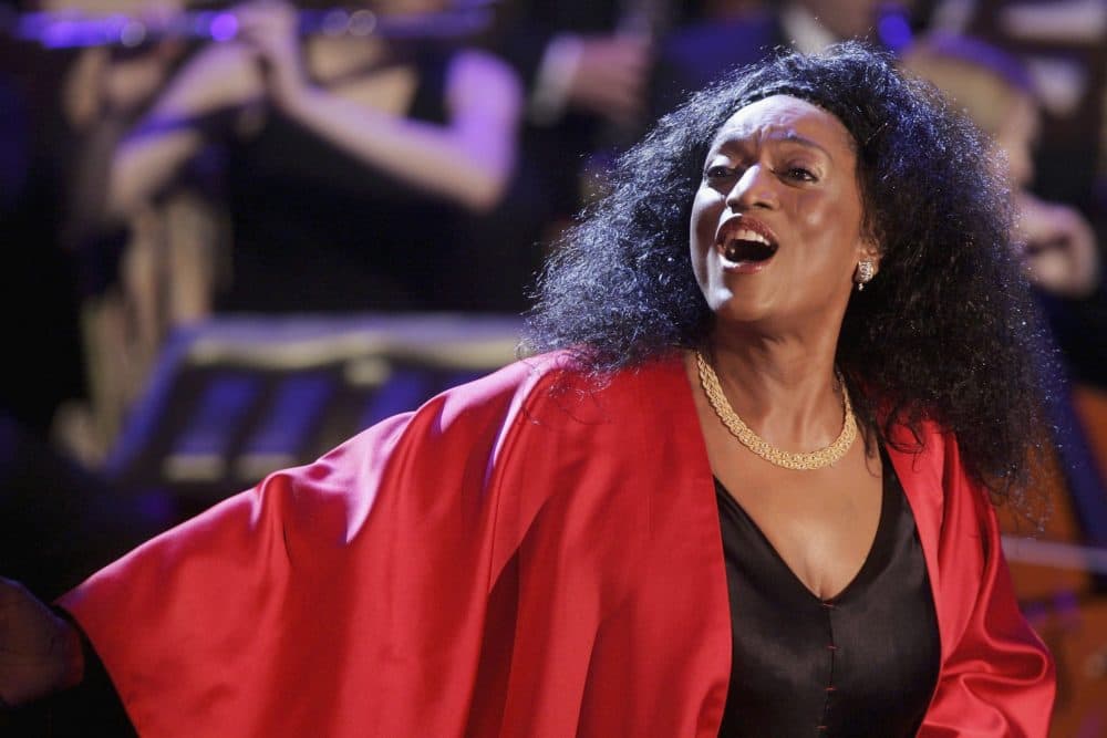 Jessye Norman performs at the talk and game show &quot;Wetten Dass . . . ?&quot; April 1, 2006 in Halle, Germany. (Sean Gallup/Getty Images)