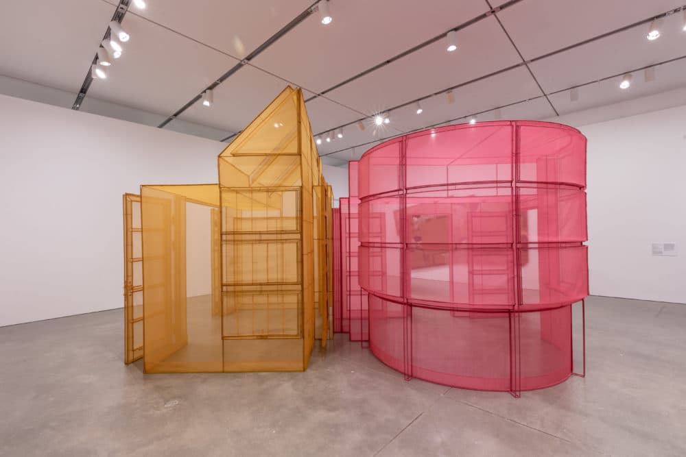 Two of artist Do Ho Suh's fabric sculptures that are one-to-one scale replicas of the rooms where he's lived. (Courtesy Mel Taing)