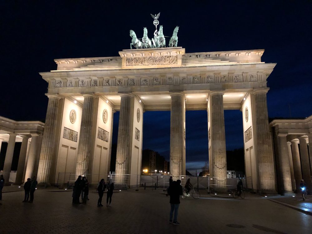 The Brandenburg Gate, a symbol of unity in Berlin. (Peter O'Dowd/Here & Now)