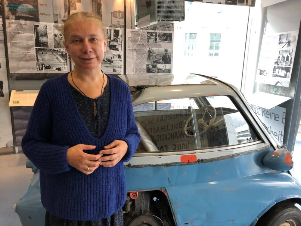 Alexandra Hildebrandt is director of the Checkpoint Charlie Museum in Berlin. She says the city’s dark history of division has lessons to teach Europe about unity in the age of Brexit. The 30th anniversary of the fall of the Berlin Wall is Nov. 9. (Peter O'Dowd/Here &amp; Now)
