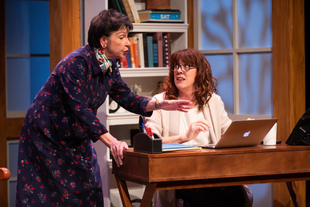 Cheryl McMahon and Maureen Keiller in SpeakEasy Stage's Production of &quot;Admissions.&quot; (Courtesy Maggie Hall Photography)