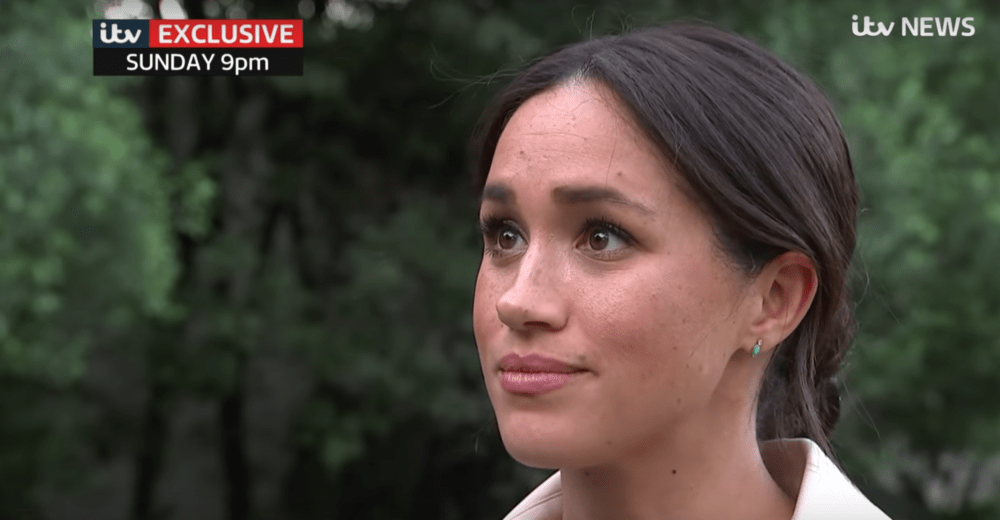 Meghan Markle, the Duchess of Sussex, pictured in an interview with ITV News. (ITV News screenshot/YouTube)