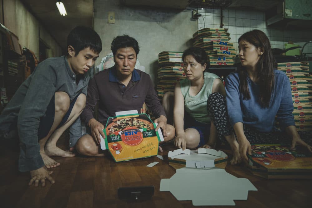 The Kim family (Woo-sik Choi, Kang-ho Song, Hye-jin Jang, So-dam Park) in Bong Joon Ho’s &quot;Parasite.&quot; (Courtesy NEON/CJ Entertainment)