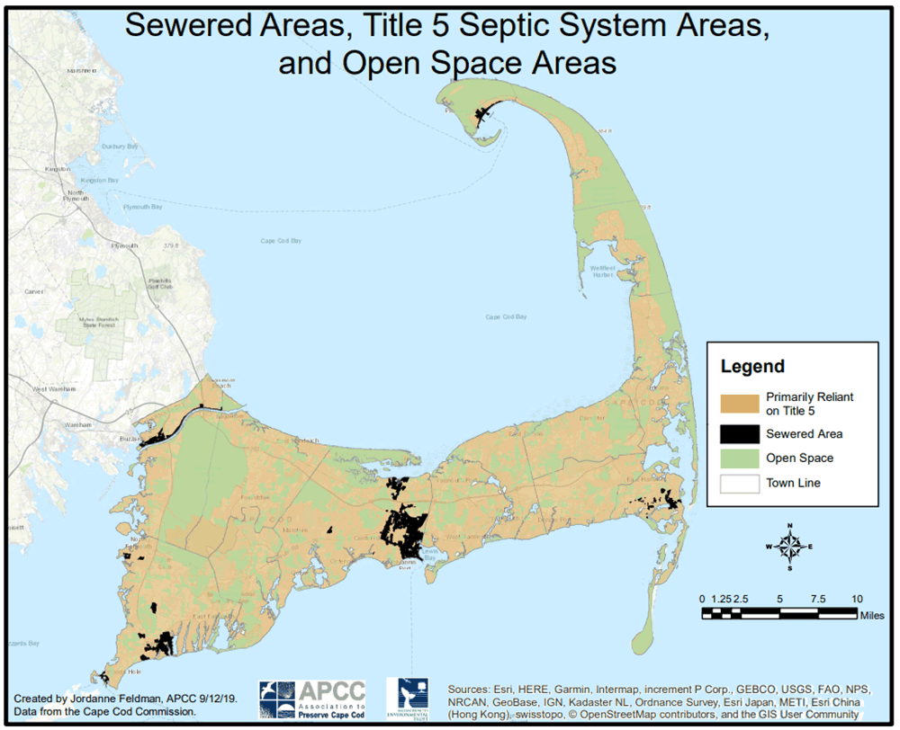 Sewer versus septic systems on Cape Cod (Courtesy APCC)