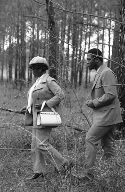 Joe Frazier and his mother walk through the woods in Beaufort on April 6, 1971. (AP Photo/LK)