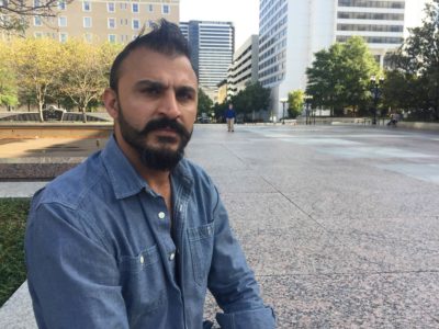 Syrian Kurd Dilgesh Abraham, 38, has lost friends and relatives to Syrian and Turkish forces. He say giving the Kurds up to the Turks will only destabilize his homeland further. (Tony Gonzalez, WPLN)