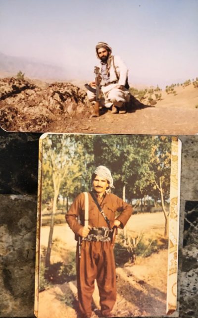 Photographs of Omar Osman Omer during his time as a Peshmerga fighter in Iraq. (Courtesy Omar Osman Omer)
