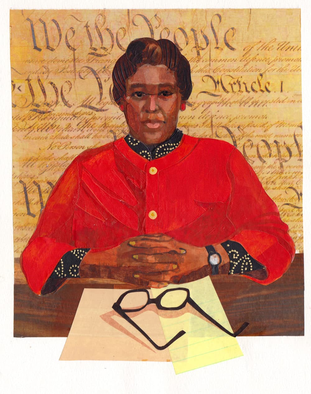 An illustration by Ekua Holmes, from "What Do You Do With a Voice Like That? The Story of Extraordinary Congresswoman Barbara Jordan" is shown. Holmes is among the artists whose work will be featured at the 30th Anniversary Children's Illustrators Celebration at R. Michelson Galleries (Courtesy of R. Michelson Galleries)