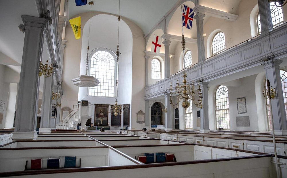Inside Old North Church in Boston's North End. (Robin Lubbock/WBUR)